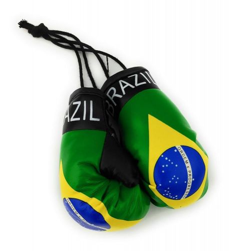 Brasil flag mini boxing gloves car mirror rearview hanging auto decoration