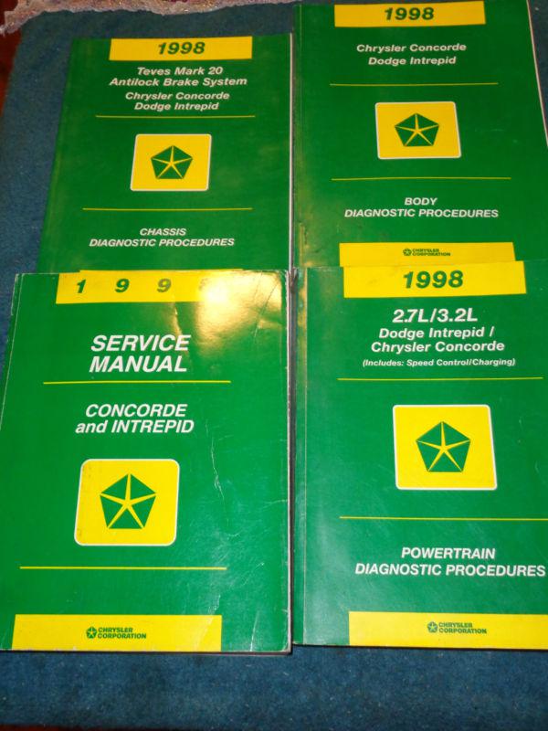 1998 chrysler concorde / dodge intrepid shop manual set / original books!!