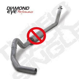 Diamond eye exhaust- 04-07 dodge 5" alum-turbo back single muffler delete