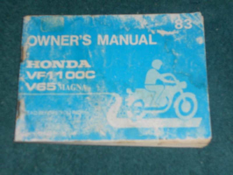 1983 honda model vf1100c / v65 magna motorcycle owner's manual /  original book!