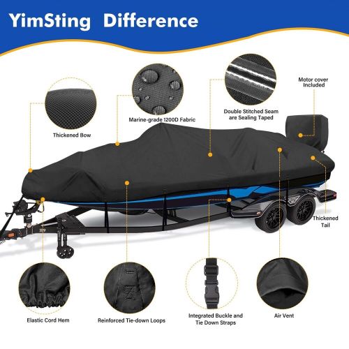 Boat cover 16-18.5 ft feet 1200d waterproof boat covers with motor cover