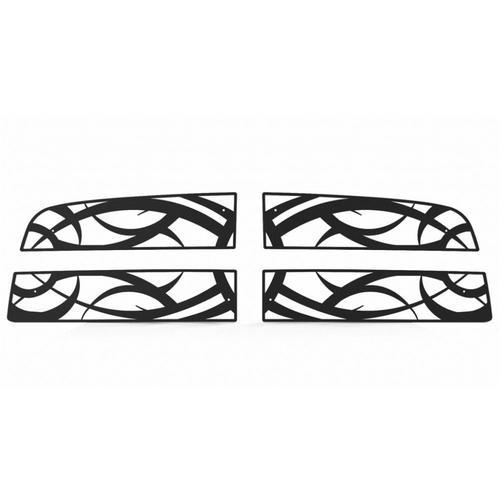 Dodge ram 09-12 black powdercoat tribal front metal grille trim cover insert