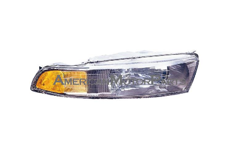 Passenger replacement headlight black housing 02-03 mitsubishi galant - mr972844