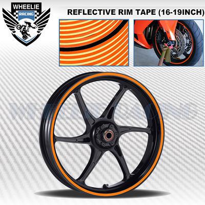 Orange reflective rim tape wheel stripe moto bike auto decal 16 17 18 19 inch