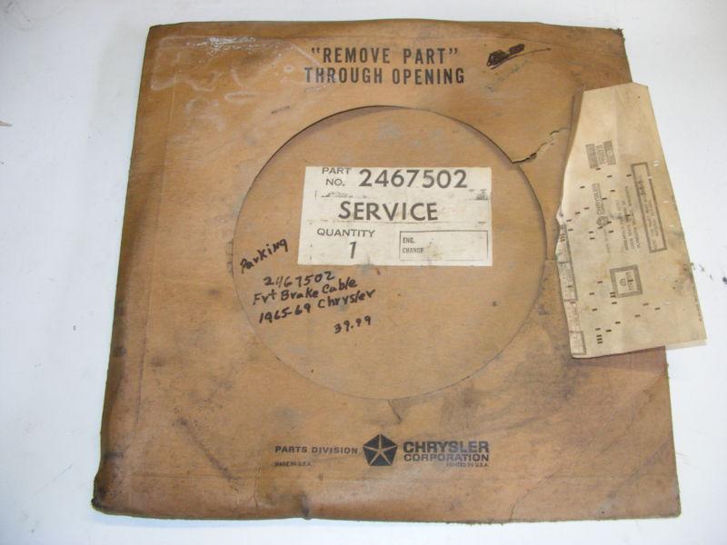 1965 66 67 68 69 chrysler front parking brake cable nos 2467502 new