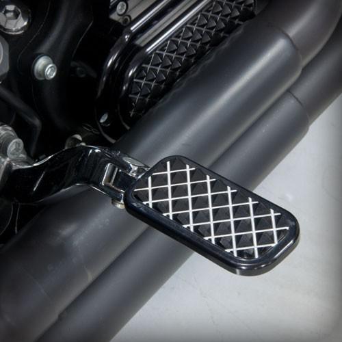 King knurled black anodized ~male mount rear footpegs ~ harley road king  usa 