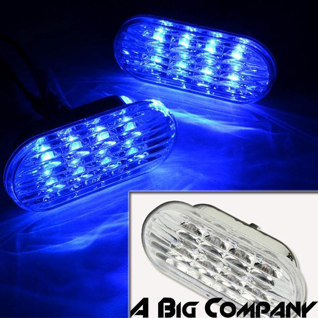 99 00 01 02 03 vw jetta bora passat clear lens blue side marker lights led bulb