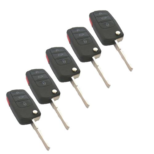 5pcs 4buttons new remote key shell fit for 1998-2011 volkswagen passat rabbit cc