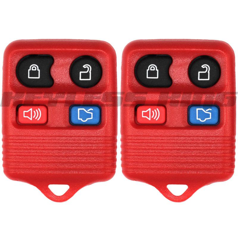 2 new red ford lincoln mercury keyless remote key fob clicker transmitters