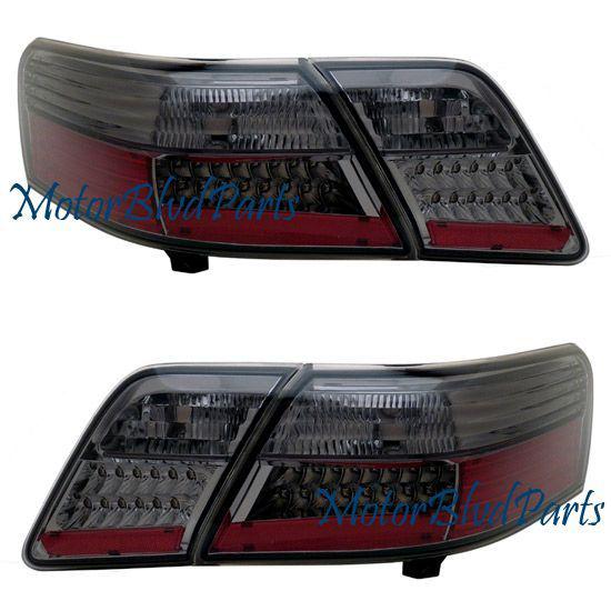 07-09 camry smoke led tail lights rear brake lamps pair