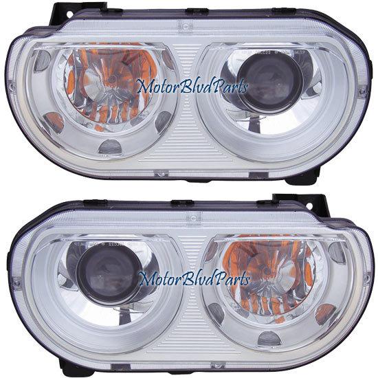 08-10 dodge challenger hid headlights headlamps lh+rh