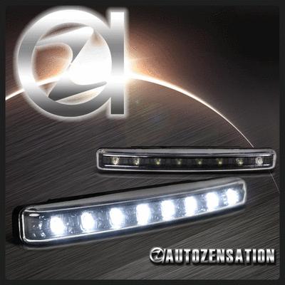 8-led drl daytime running bumper fog lights hyper white 12v 6000k