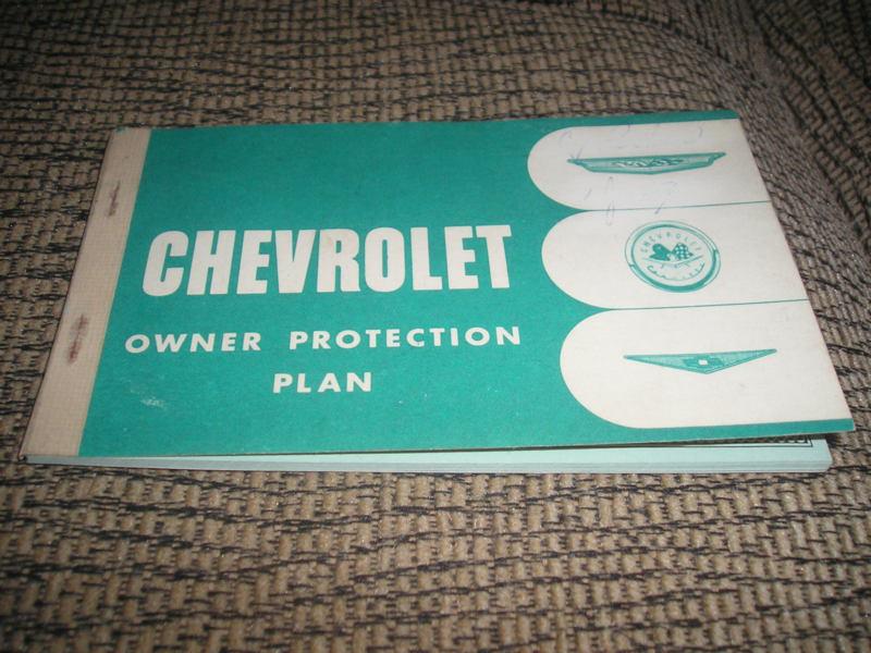 1961 original 1st edition chevrolet/corvette protection plan/manual