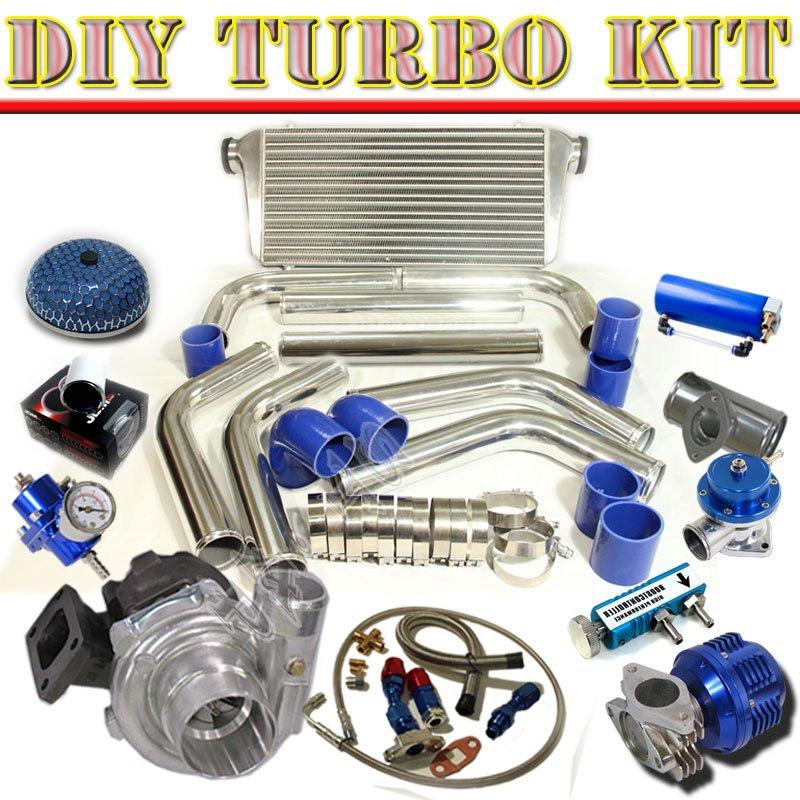 Diy t3/t4 turbo+31" intercooler+2.5"  piping kit+52mm gauge+bov type-s c/blue