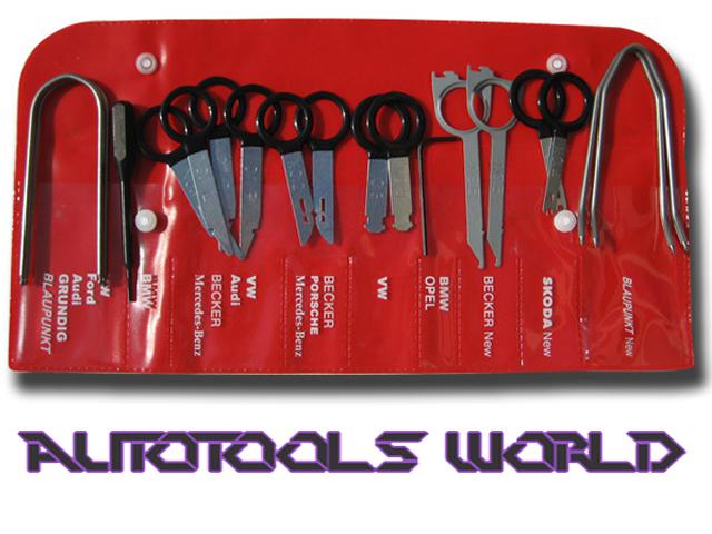 18pcs radio removal key set (porsche, vw,audi, mercedes benz, bmw.... )