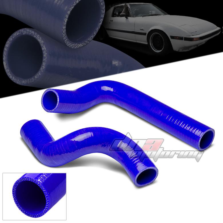 84-85 mazda rx-7/rx7 fb 3s gsl-se blue silicone direct fit radiator hose piping