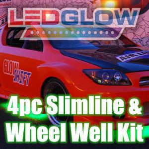 Green led underglow neon kit & 4pc wheel well lights