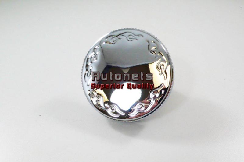 Chromed aluminum 16 psi billet flamed round grip style radiator cap hot rat rod