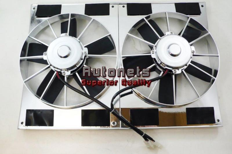 11" dual high flow radiator electric cooling fan straight blade universal fit