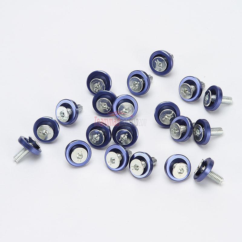 20pcs blue billet aluminum fender/bumper washer/bolt engine bay dress up kit 