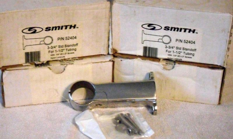 4 pcs. c e smith stainless steel 3-3/4" marine standoff 1-1/2" tubing p/n 52404