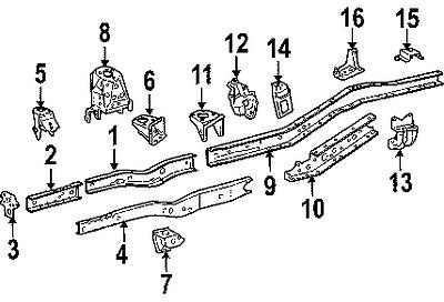 Toyota 5170104010 genuine oem factory original front side rail bracket