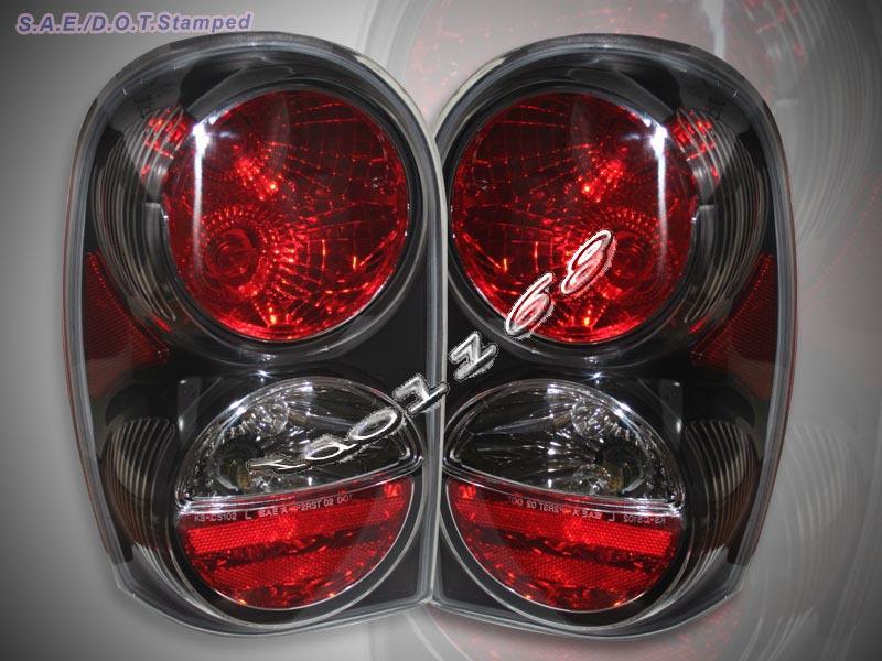 2002 2003 2004 jeep liberty altezza tail lights black 