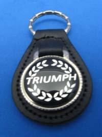 Triumph spitfire tr3 tr4 tr5 tr6 tr7 auto leather keychain key ring fob #212