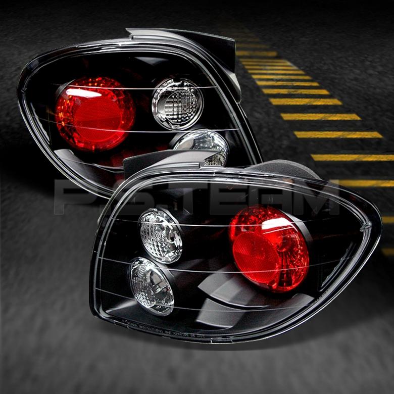 Fit 00-02 tiburon sport coupe jdm black tail brake lights lamps pair left+right