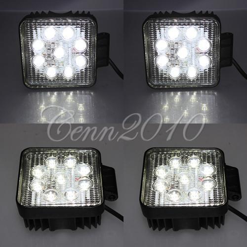 4x 27w 9 led work spot pencil offroad lamp light for truck 12v 24v 4wd 4x4