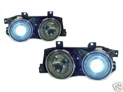 Greece 6000k 84-91 bmw e30 angel halo smoke projector glass headlight +xenon hid