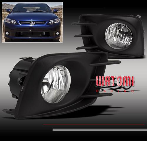 11 12 13 scion tc bumper chrome fog lights w/bulb+harness+switch left+right pair