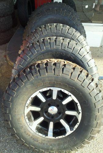5 17 inch 5x5 jeep chevy wheels rims tires 37x12.50r17 bfg km2 37 in 17x8.5 mud