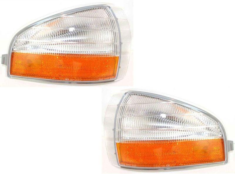 Corner light lamp lens & housing pair set (driver & passenger side, qty 2)