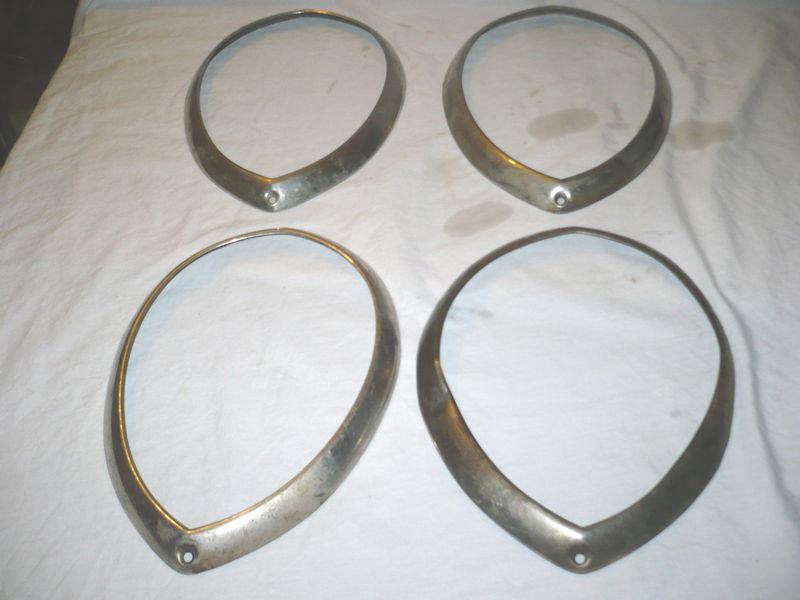 1938-39 ford headlight bezels, doors, set of (4), stainless, flathead, v8, (x)