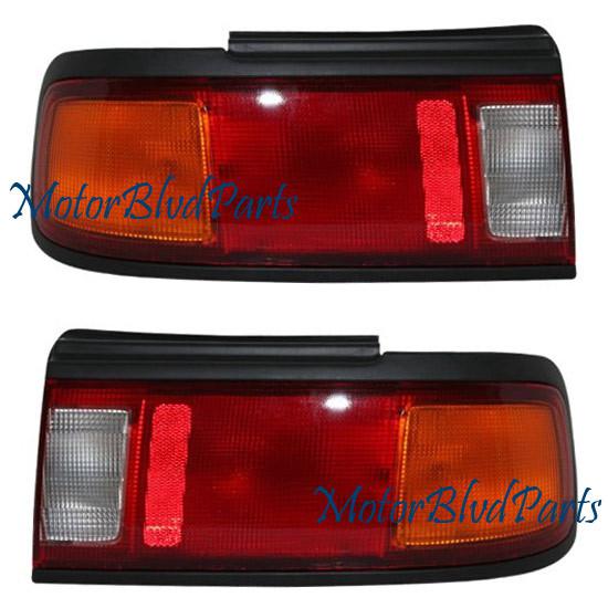 91-92 nissan sentra e/xe coupe/sedan tail lights rear lamps genuine oe lh + rh