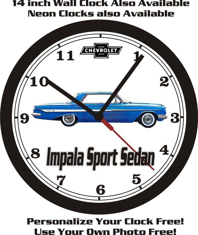 1961 chevrolet impala sport sedan wall clock-free us ship!