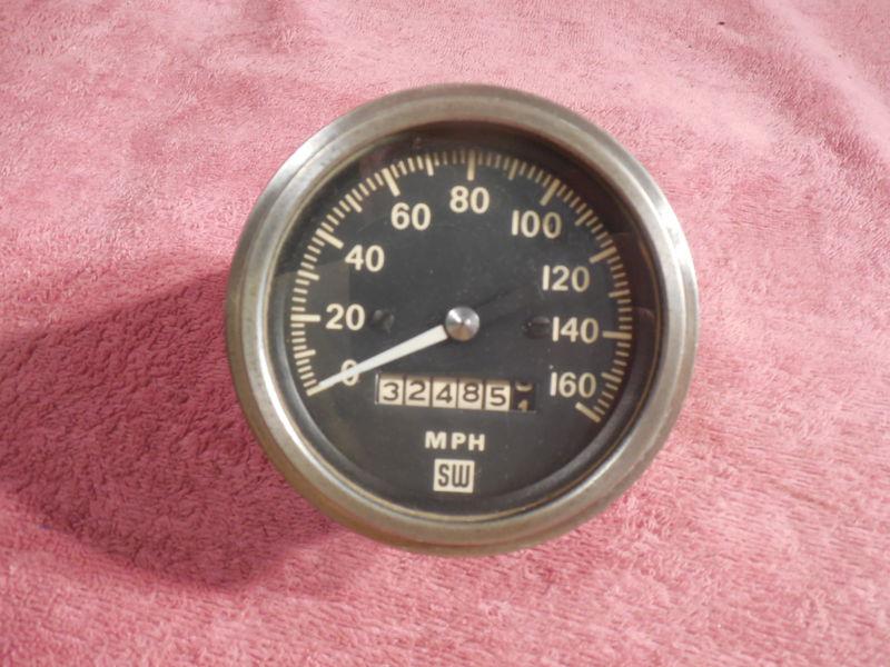 Vintage  stewart warner 160 mph speedometer 550bpx hot rat  rod 