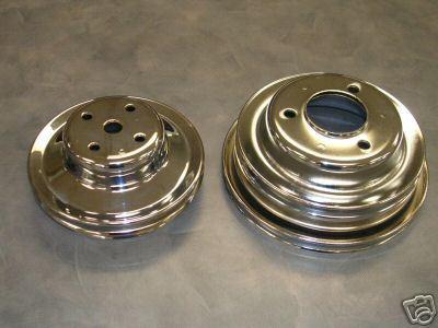 Big block chevy chrome pulley set 2/3 groove long pump