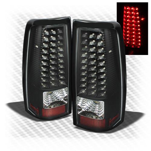 03-06 chevy silverado 05-06 gmc sierra led black tail lights lamp pair new set