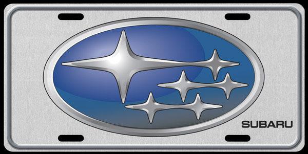 Subaru glossy silver .045" aluminum car license plate