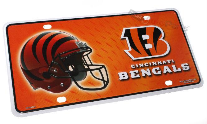 Cincinnati bengals nfl license plate aluminum stamped metal tag for car truck