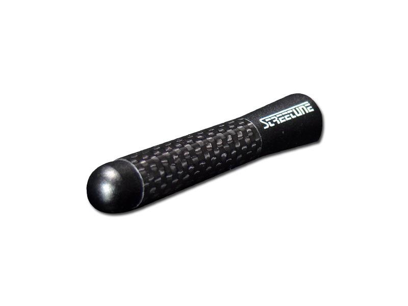 New universal 3" inch sandblast black aluminum/carbon fiber screw-on antenna 