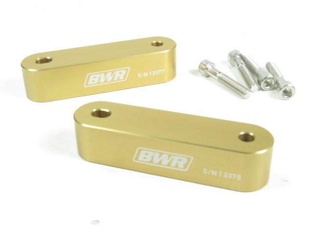 Blackworks billet aluminum hood spacers risers gold acura integra honda civic