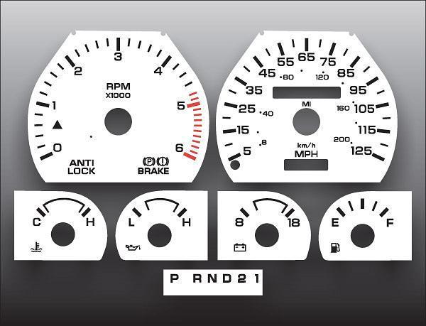 1989-1993 dodge dakota tach instrument cluster white face gauges