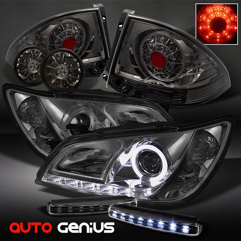 (hid only) 01-05 is300 smoke drl proj headlights + philips-led tail lights + drl