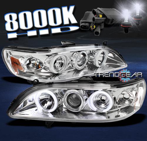 98-02 honda accord ccfl halo jdm chrome projector headlights+hid 8k 00 01 corner