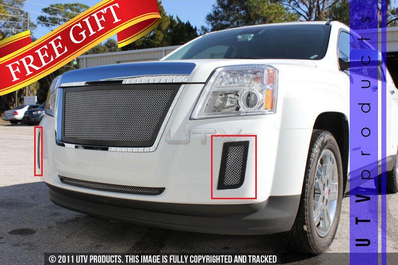 2010 - 2013 gmc terrain 2pc fog lights black & chrome mesh grille 10 11 12 13