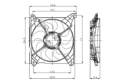 Replace hy3115103 - fits kia magentis radiator fan assembly car oe style part