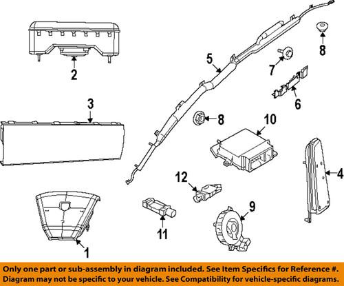 Dodge oem 4680640aa air bag-head air bag bracket